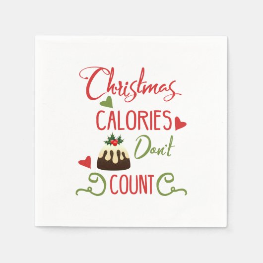 Weihnachtsskalorien zählen nicht zu den lustigen U Serviette (Vorderseite)