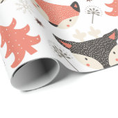 Weihnachtsskandinavische Tiere verpacken Papier Geschenkpapier (Rolleneckpunkt)