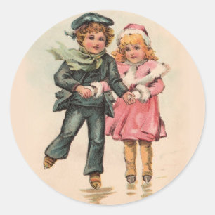 WeihnachtsSkaten Runder Aufkleber