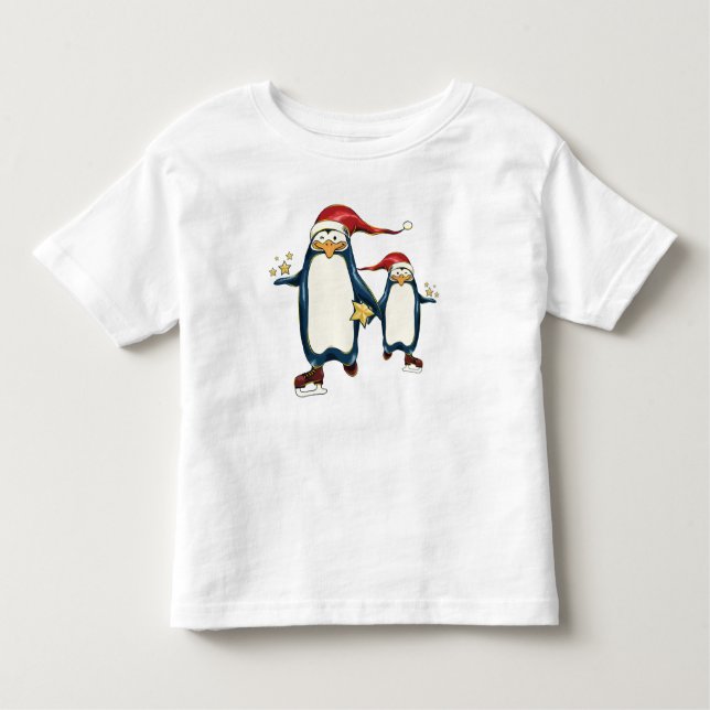 WeihnachtsSkatenPenguins Kleinkind T-shirt (Vorderseite)