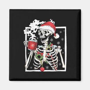 Weihnachtsskelett mit einem Lächeln am Schädel tri Magnet