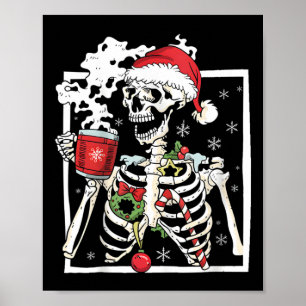 Weihnachtsskelett mit einem Lächeln am Schädel tri Poster