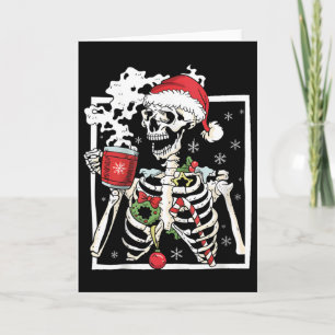 Weihnachtsskelett mit lächelndem Totenkopf beim Ka Karte