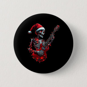 Weihnachtsskelett Schädel spielt Gitarre Rock And Button