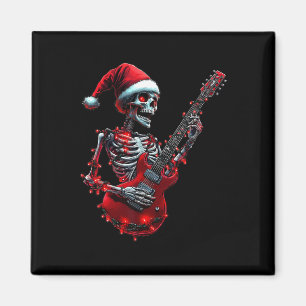 Weihnachtsskelett-Schädel spielt Gitarre Rock And Magnet