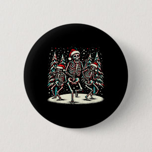 Weihnachtsskelette - Vintage Halloween-Kostüm Button