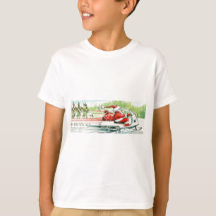 Weihnachtsski fahrender Sanktsnowmobile-Ski T-Shirt