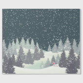 Weihnachtsskifahrer in den Winterferien Geschenkpapier (Flach)