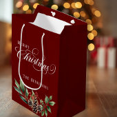 Weihnachtsskript Deep Red Mittlere Geschenktüte