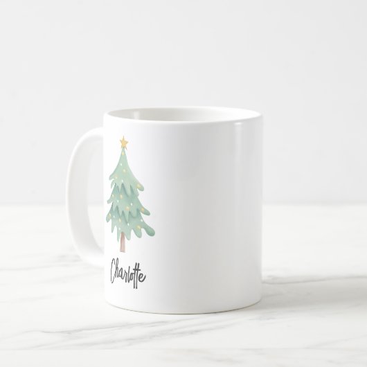 Weihnachtsskript Personalisiert Kaffeetasse (Vorderseite Links)