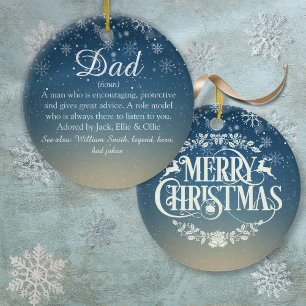 Weihnachtsskript Vater, Papa Definition Keramik Ornament