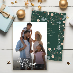 Weihnachtsskript Vollfoto Boho-Grünpflanzen-Botsch Feiertagskarte