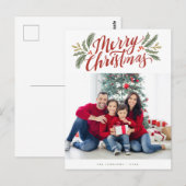 Weihnachtsskripte und Grüntöne Feiertage Multi-Fot Postkarte (Vorne/Hinten)