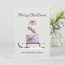 Weihnachtssleigh mit Geschenken, hellgrün