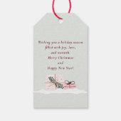 Weihnachtssleigh mit Geschenken, hellgrün Geschenkanhänger (Rückseite)