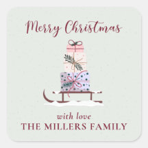 Weihnachtssleigh mit Geschenken, hellgrün