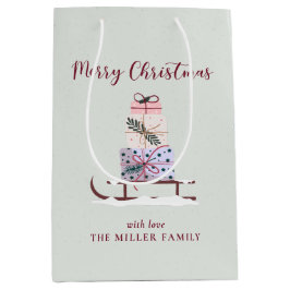 Weihnachtssleigh mit Geschenken Mittlere Geschenktüte