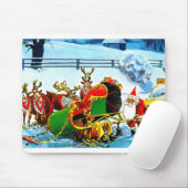 Weihnachtssleih und Rentiere Mousepad (Mit Mouse)