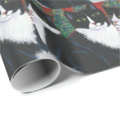 WeihnachtsSmokings-Katzen-Packpapier Geschenkpapier (Rolleneckpunkt)