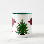 Weihnachtssmoose Rot & Schwarz Buffalo Kariert, Ba Zweifarbige Tasse (Mittel)