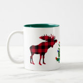 Weihnachtssmoose Rot & Schwarz Buffalo Kariert, Ba Zweifarbige Tasse (Links)