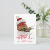 Weihnachtssnail Feiertagspostkarte (Stehend Vorderseite)