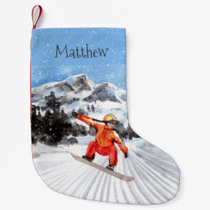 Weihnachtssnowboard Snowboarding Personalisiert Kleiner Weihnachtsstrumpf