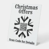 Weihnachtssnowflake mit QR-Code Sockelschild (Vorderseite)