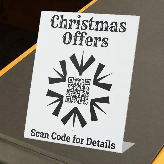 Weihnachtssnowflake mit QR-Code Sockelschild
