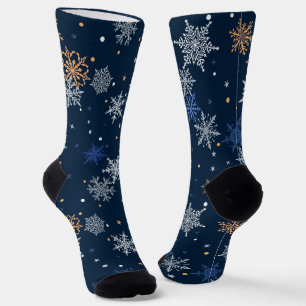 Weihnachtssnowflakes Muster Socken
