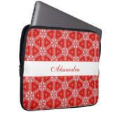 Weihnachtssnowflakes Pattern Rot Personalisiert Laptopschutzhülle (Vorne Rechts)