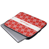 Weihnachtssnowflakes Pattern Rot Personalisiert Laptopschutzhülle (Vorne Knopf)