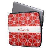 Weihnachtssnowflakes Pattern Rot Personalisiert Laptopschutzhülle (Vorderseite Links)