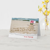 Weihnachtssnowman am Strand Karte (Gelbe Blume)