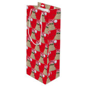 Weihnachtssnowman mit Sonnenbrille Geschenktüte Für Weinflaschen (Vorderseite Schrägansicht)