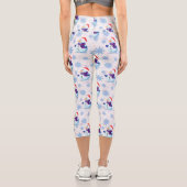 Weihnachtssnowman Surface Pattern Capri Leggings (Rückseite)