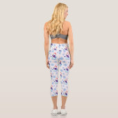 Weihnachtssnowman Surface Pattern Capri Leggings (Rückseite)