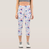 Weihnachtssnowman Surface Pattern Capri Leggings (Vorderseite)