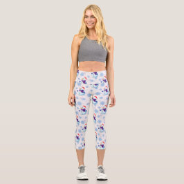 Weihnachtssnowman Surface Pattern Capri Leggings