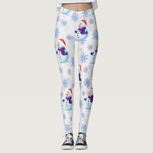 Weihnachtssnowman Surface Pattern Leggings (Vorderseite)
