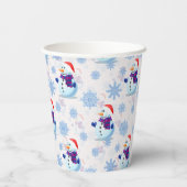 Weihnachtssnowman Surface Pattern Pappbecher (Rückseite)