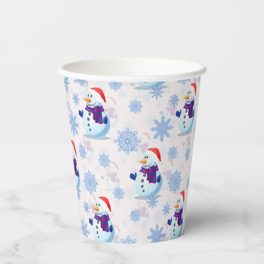Weihnachtssnowman Surface Pattern Pappbecher (Rückseite)