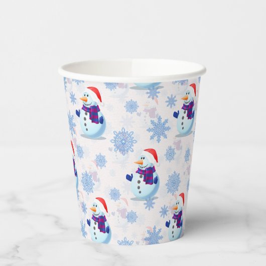 Weihnachtssnowman Surface Pattern Pappbecher (Links)