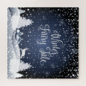 Weihnachtssnowy-Märchen-Fantasie-Waldwinter Puzzle (Horizontal)
