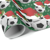 Weihnachtssoccer | Personalisieren Geschenkpapier (Rolleneckpunkt)