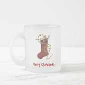 Weihnachtssock-Affe-Tasse Mattglastasse (Links)