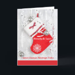 Weihnachtssocke, Flitter polieren Weihnachten<br><div class="desc">Weihnachtssocke,  Flitter und Schneeflocke polnische Weihnachtsgrußkarte.</div>