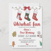 Weihnachtssocke Geburtstagsparty Einladung (Vorderseite)