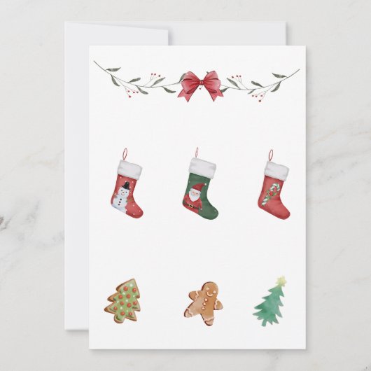 Weihnachtssocke Geburtstagsparty Einladung (Rückseite)