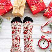Weihnachtssocke in Rot und Weiß Socken